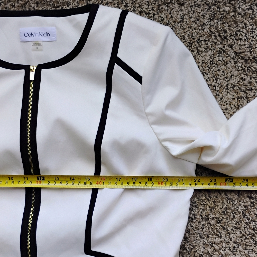 Calvin Klein off white black jacket 16 modern classic chic workwear party staple - Picture 4 of 5